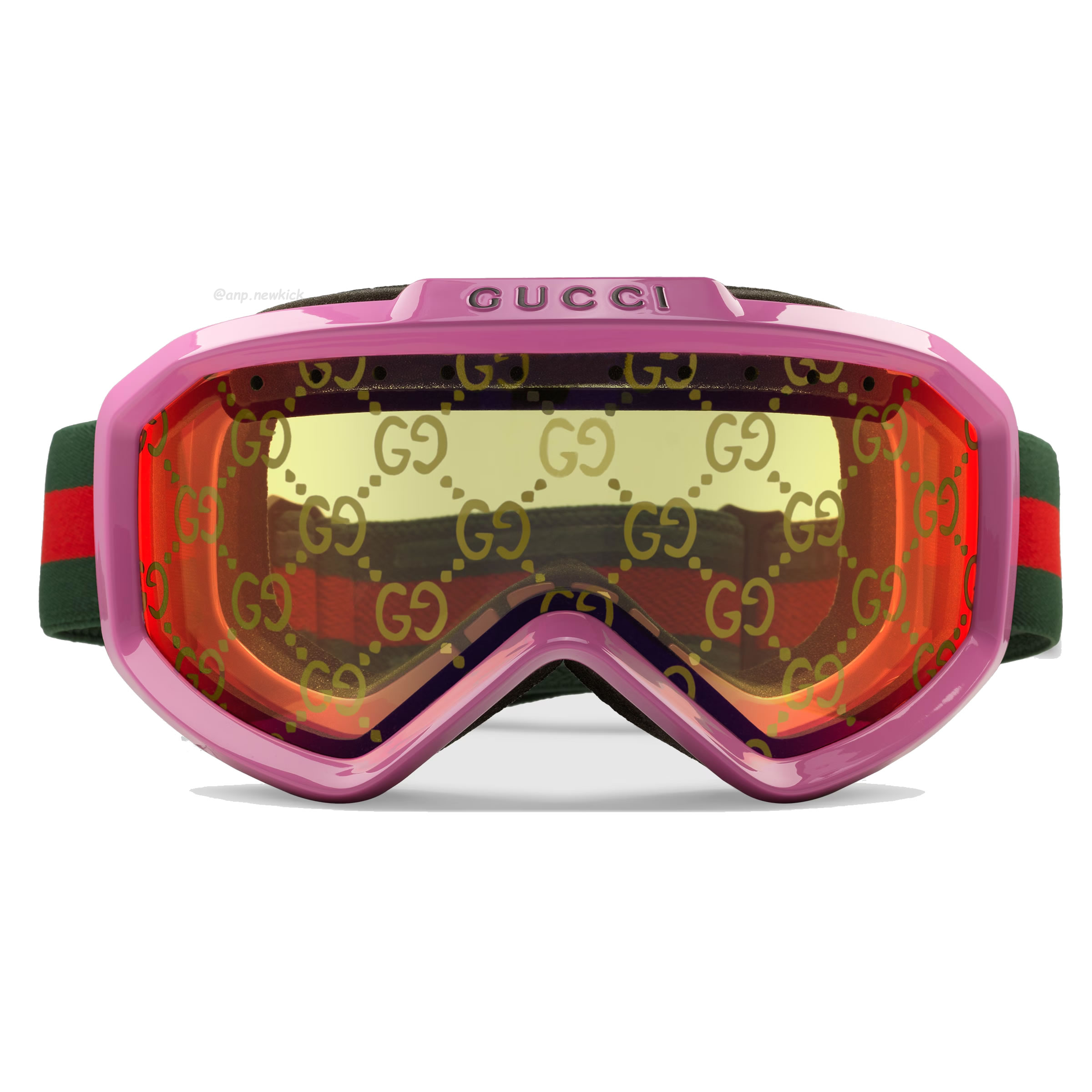 Gucci Ski Goggle Black Pink Olive Green White (5) - newkick.vip